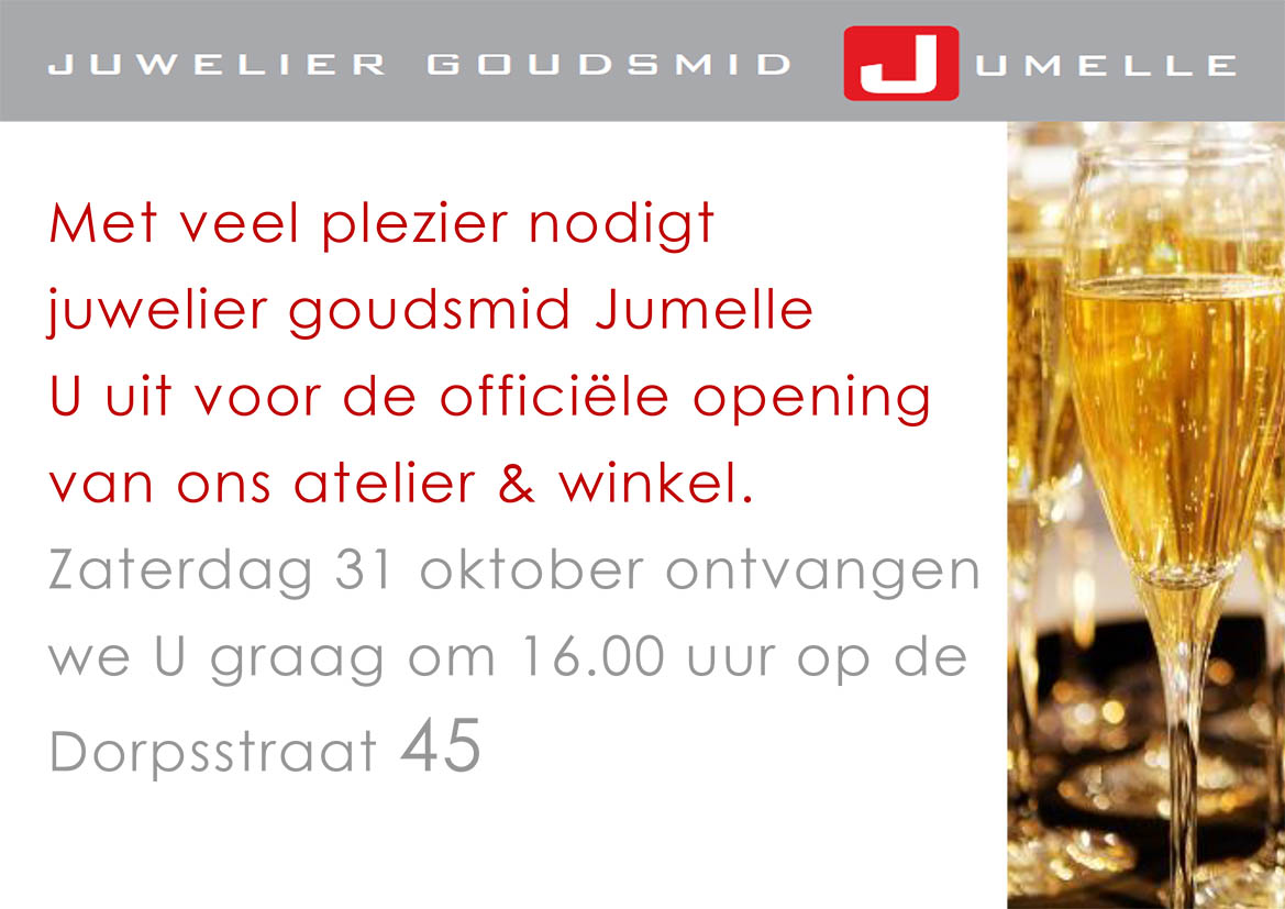 Uitnodiging opening atelier en winkel